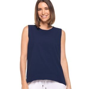 Coolibar St. Tropez Swing Tank Top UPF 50+ Navy Blue Women’s Size Small